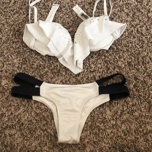 White and black Victoria’s Secret swim suit